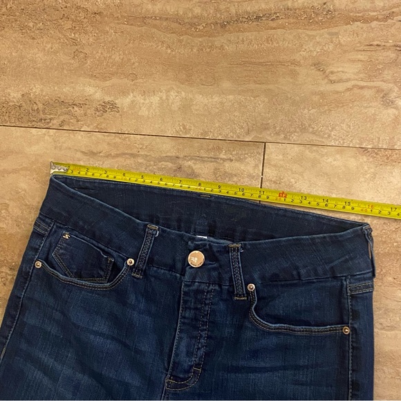 Women's Seven7 “Tummy Less High-Rise Slim Stretch Denim Blue Jeans Distressed 12 - Picture 4 of 12